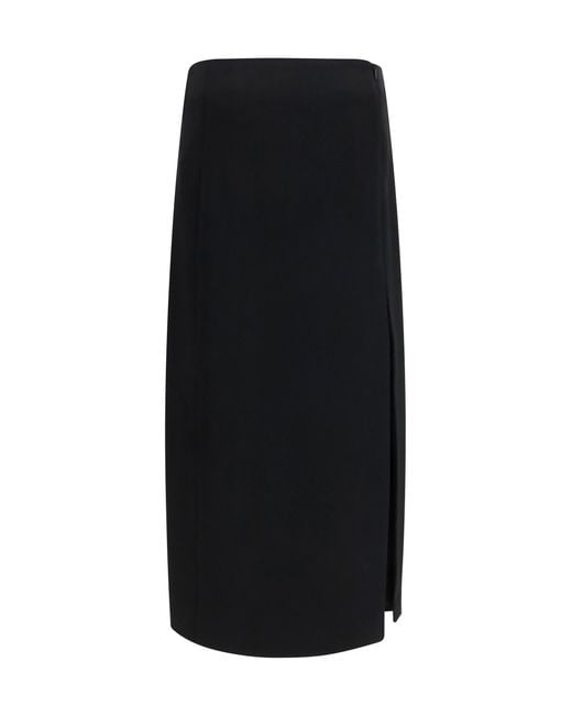 Khaite Black Lyle Skirt Acetate; Polyester