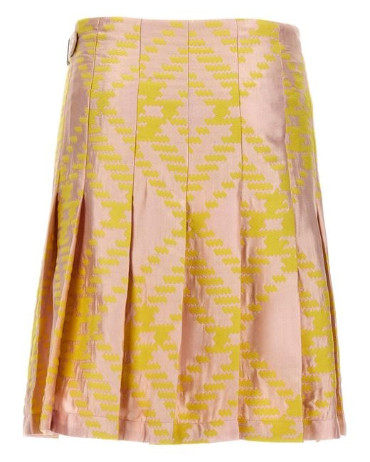 Burberry Yellow Check Skirt