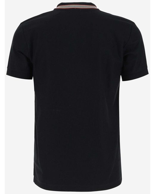 Burberry Black Cotton Pique Polo Shirt for men