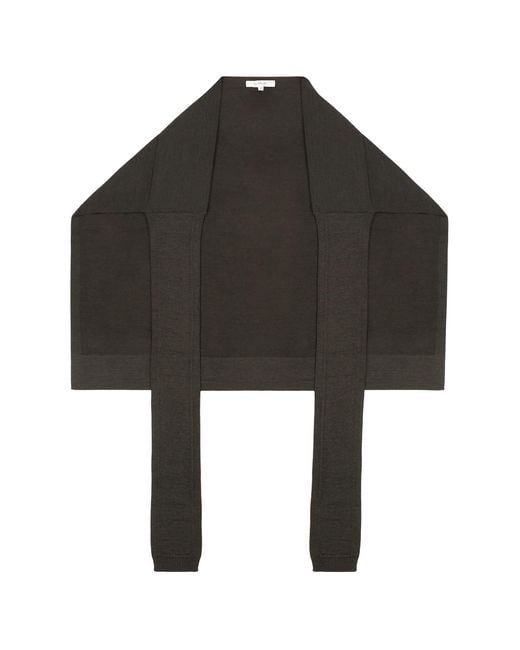 Lemaire Black Knitted Scarf Made Of Wool
