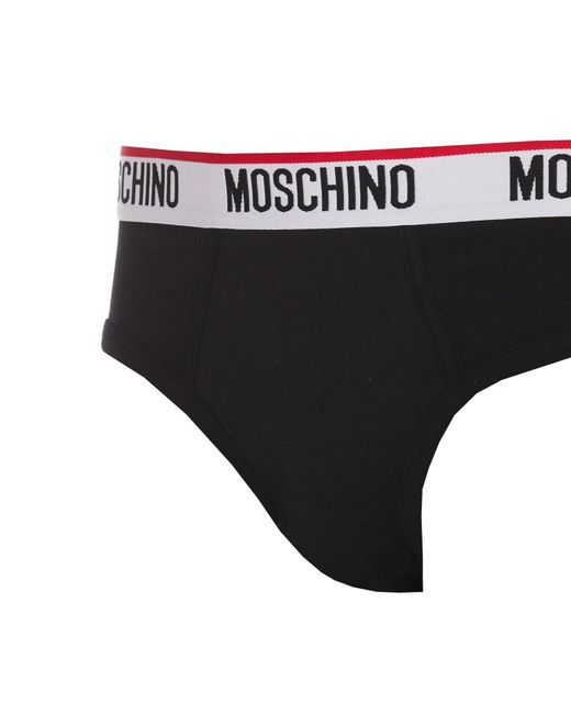 Moschino Black Logo Band Bipack Slip for men