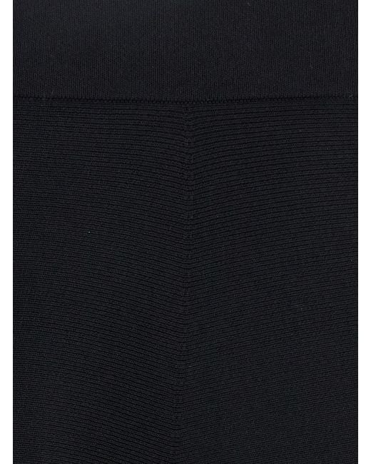 Max Mara Blue Midi Skirt With Elastic High Waist Viscose