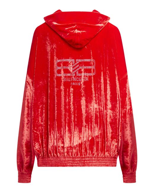 Balenciaga Red Hoodies Sweatshirt