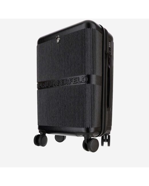 Karl Lagerfeld Logoed Small Rigid Luggage in Black Lyst
