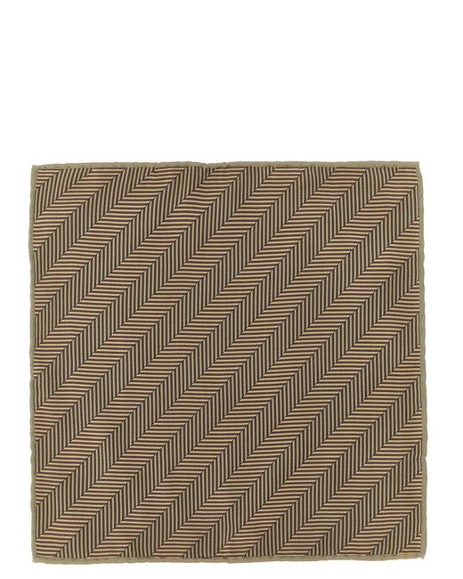 Brunello Cucinelli Brown Silk Chevron Scarf for men