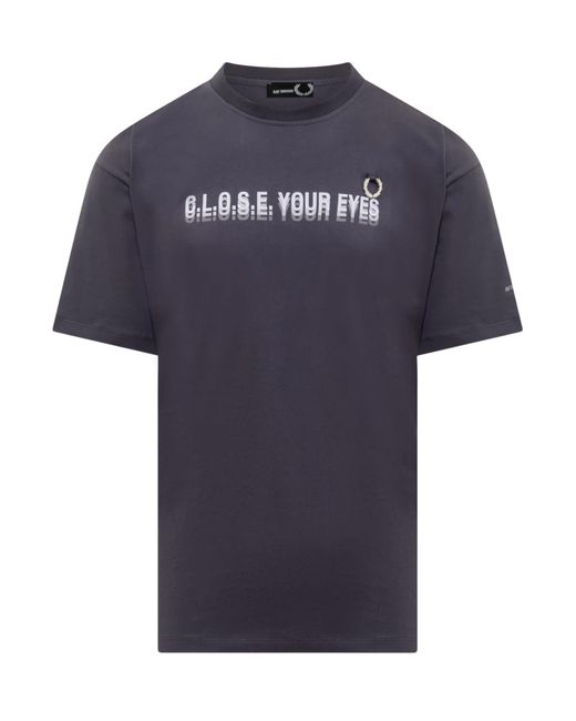 Fred Perry Blue Fred Perry Raf Simons T-shirt With Print for men