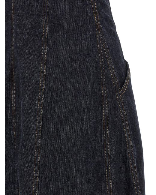 Self-Portrait Blue Denim Midi' Dress