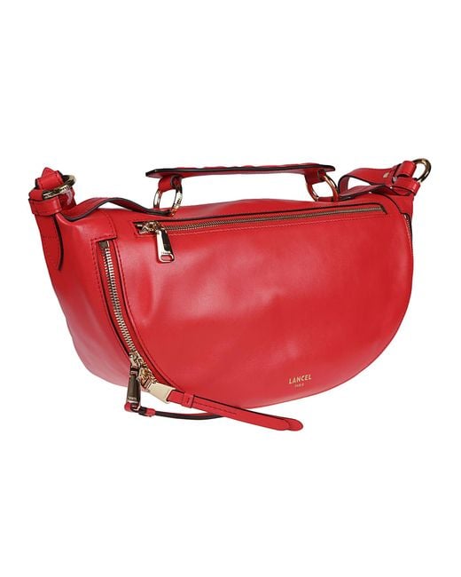 Lancel Red Origami Medium Crossbody Bag