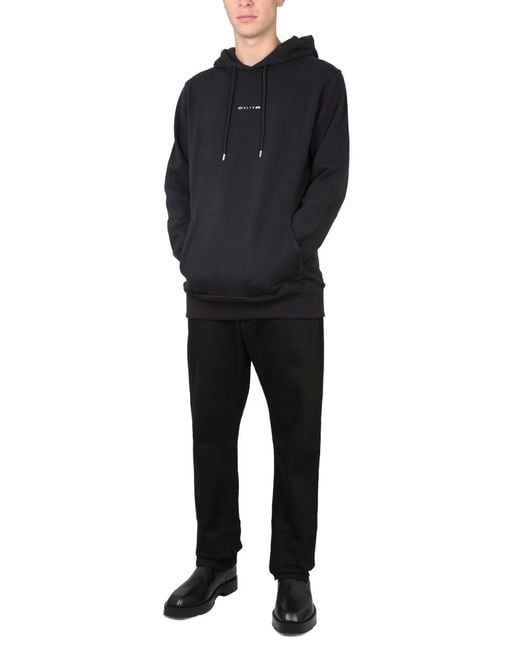 1017 ALYX 9SM Black Hooded Sweatshirt With Logo Print Sweatshirts for men