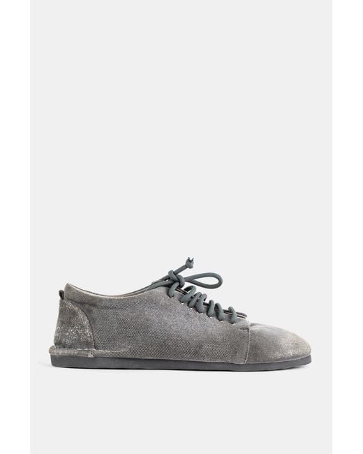 Marsèll Gray San Crespella Washed Denim Lace-Up Shoes Flat