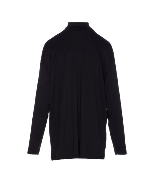 Lemaire Blue Mock-Neck Long-Sleeved T-Shirt