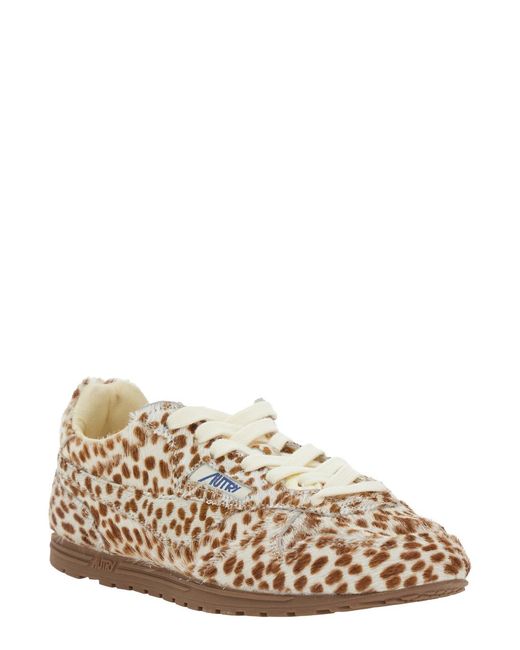 Autry Natural 'Windspin Low' Sneaker With Logo On The Side And Animalier Motif