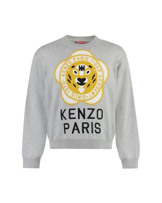 KENZO White Wool-Blend Crew-Neck Sweater Sweatshirts for men