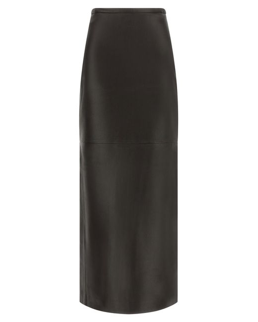 Co. Black Lambskin Pencil Skirt