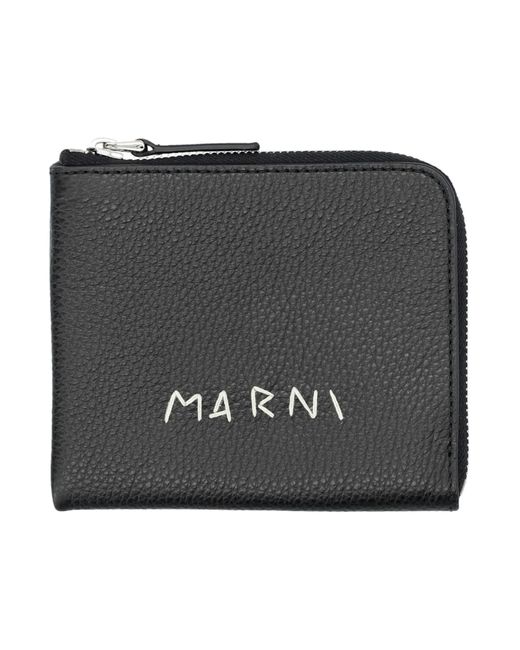 Marni Black Mending Logo Wallet for men