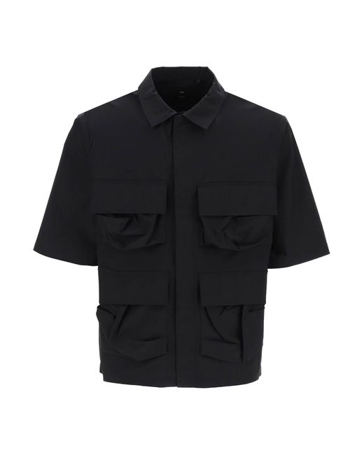 Y-3 Black Short Sleeved Cargo Shirt for men