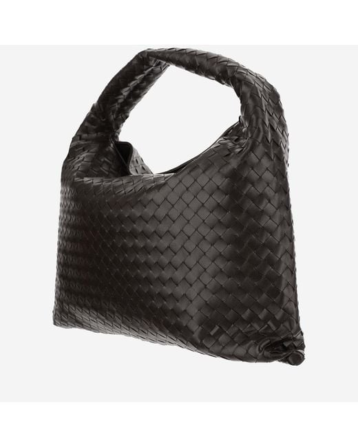 Bottega Veneta Black Large Hop Bag Calfskin Calf Skin Handbags