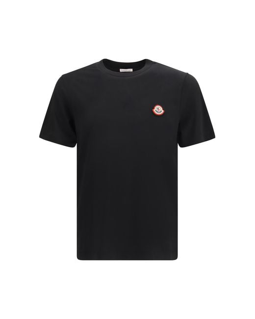 Moncler Black Cotton Jersey Logo T-Shirt T-Shirts for men