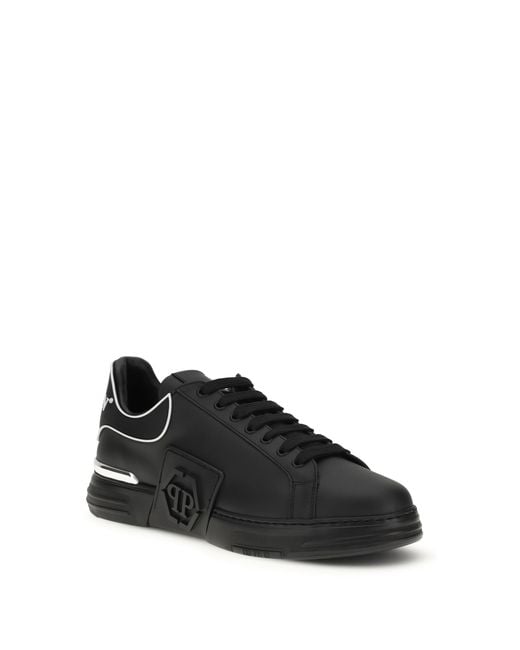 Philipp Plein Black Sneakers Phantom Leather Trainers for men