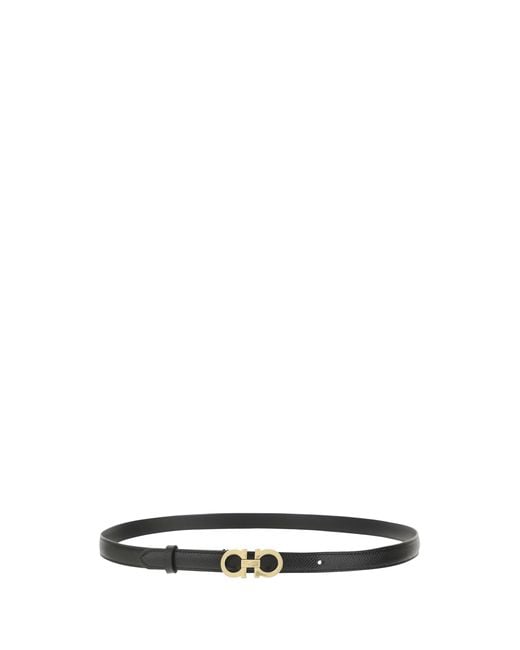 Ferragamo White Leather Belt Calf Bos Taurus E Braces