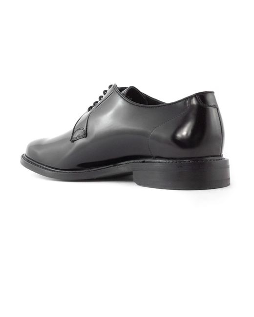 BERWICK  1707 Black Patent Leather Derby Shoes for men