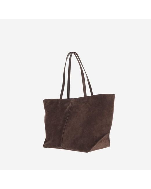 Jil Sander Brown Tote Bag Suede