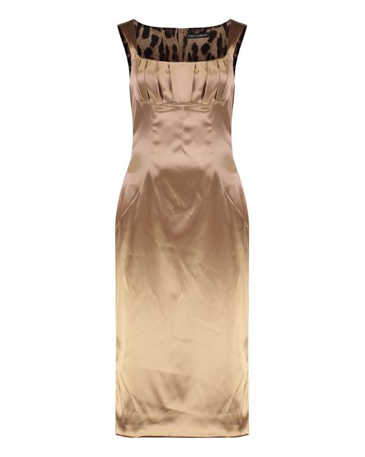 Dolce & Gabbana Natural Dress Stretch Satin Acetate