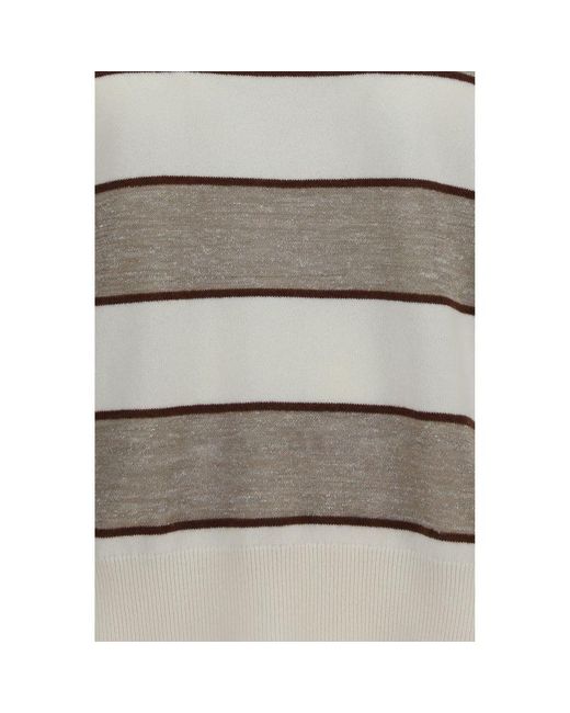 Brunello Cucinelli Gray Beige Wool Oves Aries Sweatshirt