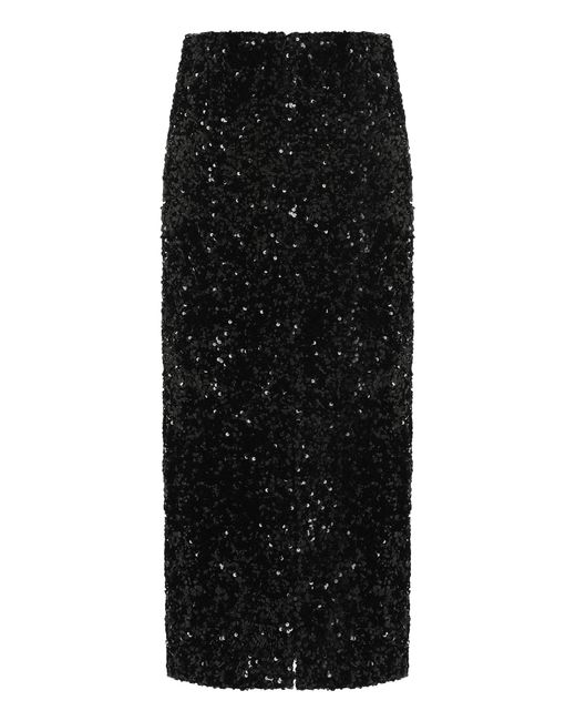 Vince Black Skirt Midi Sequin Polyester