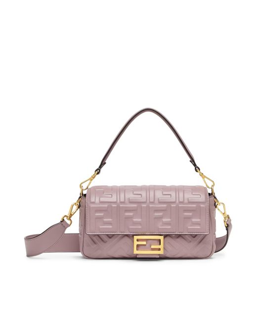 Fendi Pink Mauve Leather Baguette