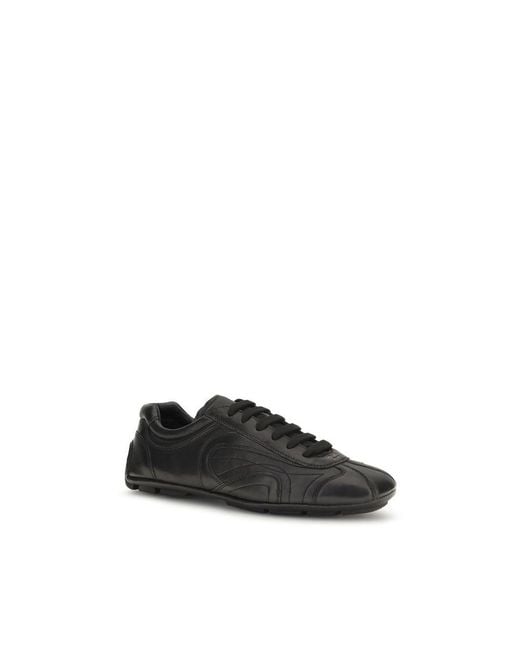Prada Black Lamb Ovis Aries Low Top Sneakers for men