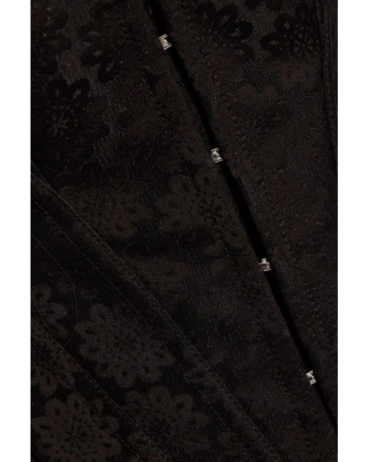 Stella McCartney Black Floral-jacquard Strapless Corset Top
