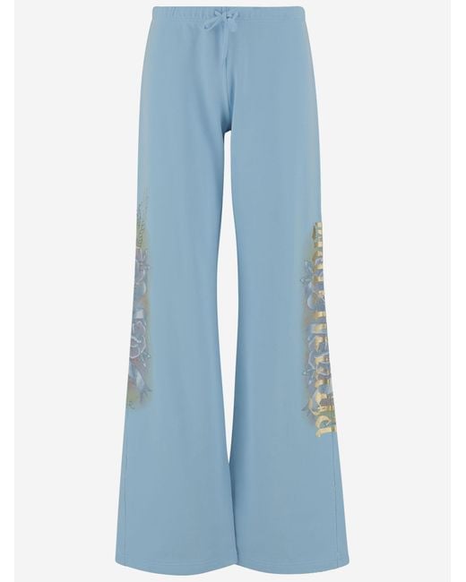 Balenciaga Blue Cotton Tacky Jogging Pants Trousers