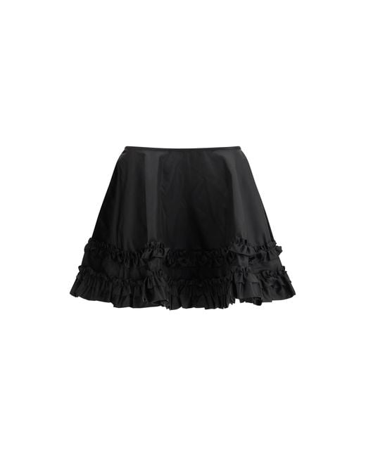 Ganni Black Duchesse Nylon Mini Frill Skirt