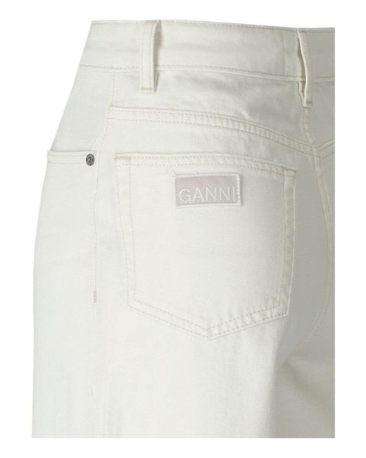 Ganni White Cropped Jeans