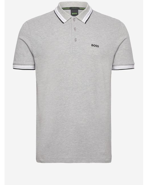 Boss Gray Polo Shirt Piqué Cotton for men
