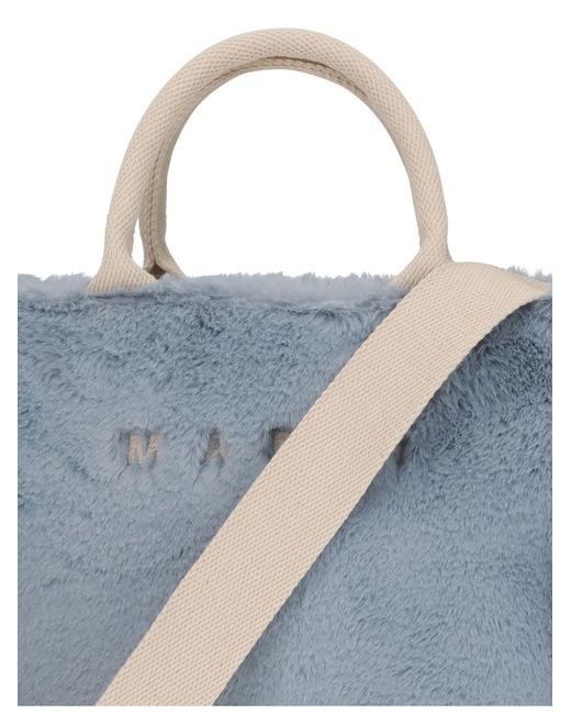 Marni Blue Small Basket Tote Bag