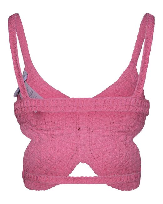 Blumarine Pink Knitted Butterfly Top