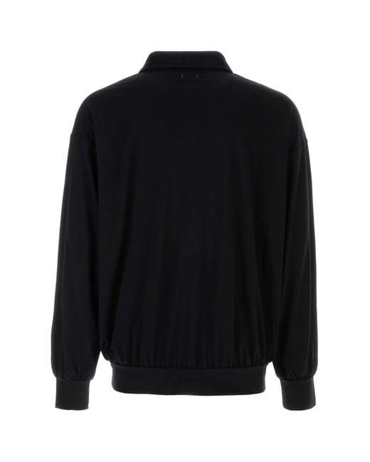 Nanamica Black Wool Polo Shirt for men