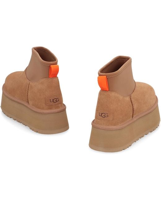 Ugg Brown Classic Mini Dipper Boots Leather