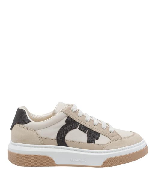 Ferragamo Gray Gancini Low Sneakers for men