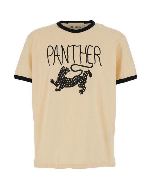Valentino Natural Crew Neck T-Shirt Cotton T-Shirts for men