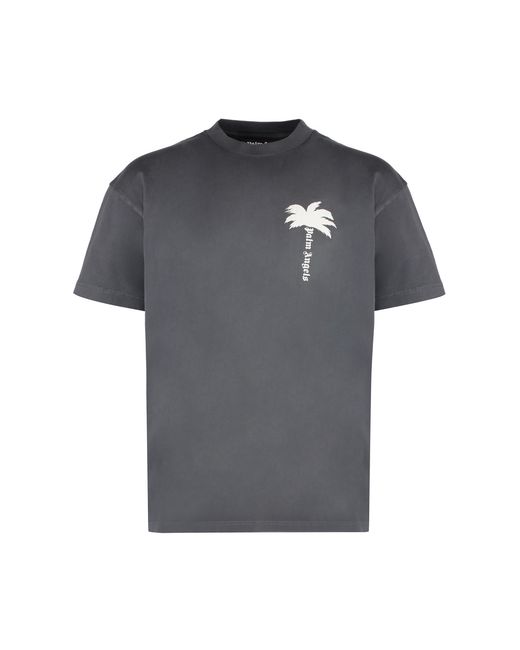 Palm Angels Black Cotton Crew-Neck T-Shirt T-Shirts for men