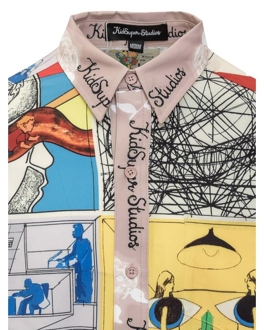 Kidsuper Gray Pattern Shirt for men