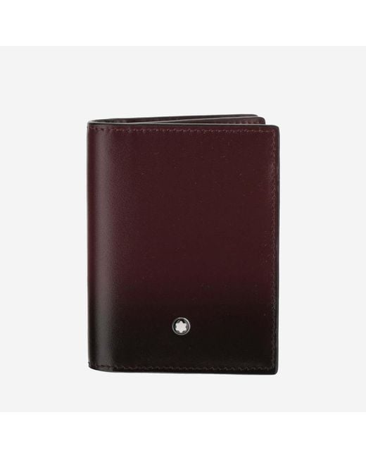 Montblanc Purple Card Holder With 4 Compartments Leather Accessory for men