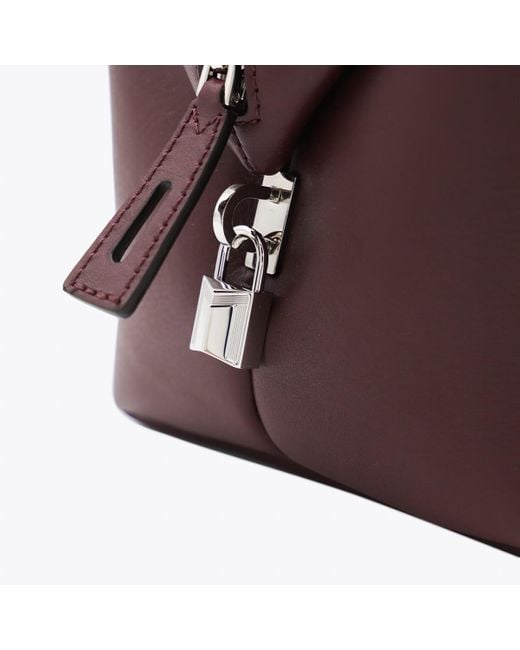 Max Mara Purple Dark Leather Holdallm Top Handle Bag