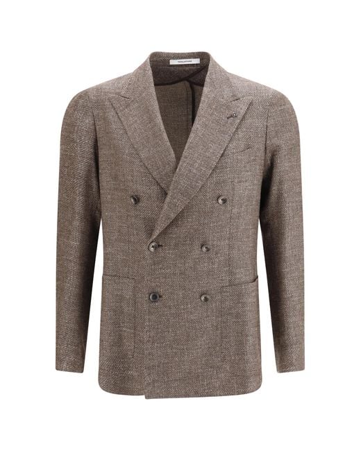 Tagliatore Gray Double Breasted Blazer Jacket for men