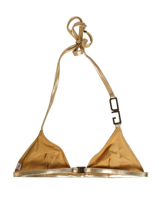 Dolce & Gabbana Natural Tone Triangle Bikini Top Dg Logo Swimwear Elastane Polyester