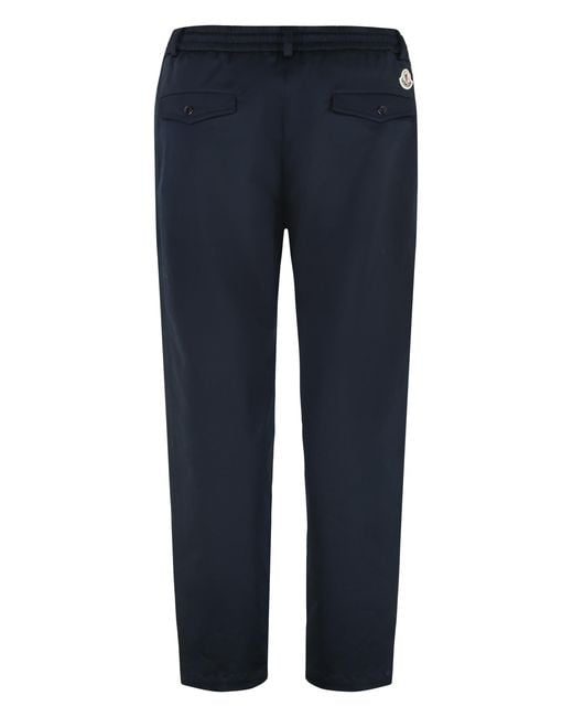 Moncler Blue Cotton Trousers for men