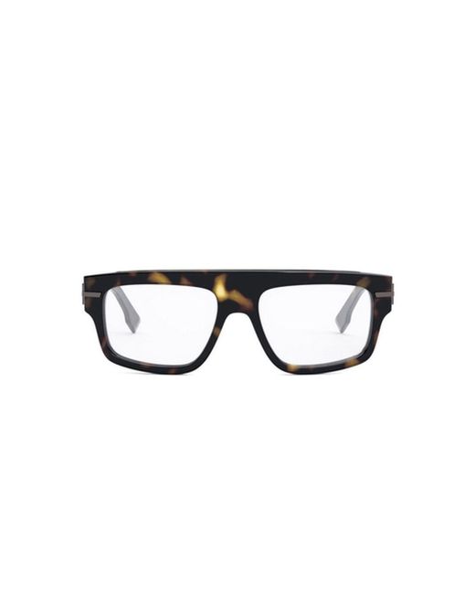 Fendi Black Rectangular-frame Glasses